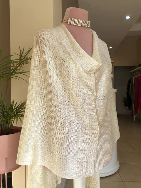 PONCHO LUX WHITE