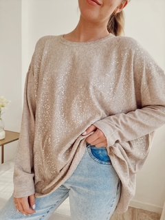 Sweater importado Nova natural con oro - tienda online