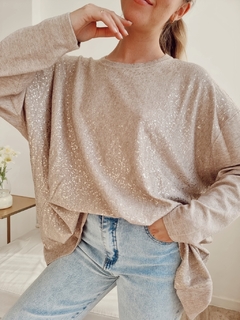 Sweater importado Nova natural con oro - SOFI DEMMER - MAGNA
