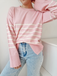 sweater rayado lila - tienda online