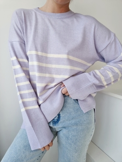 sweater rayado lila en internet