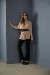 PULL BRUNA CANELADO - CHAMPAGNE