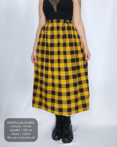 Saia Midi Xadrez Amarelo na internet