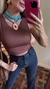 Blusa Top Lycra Marrom
