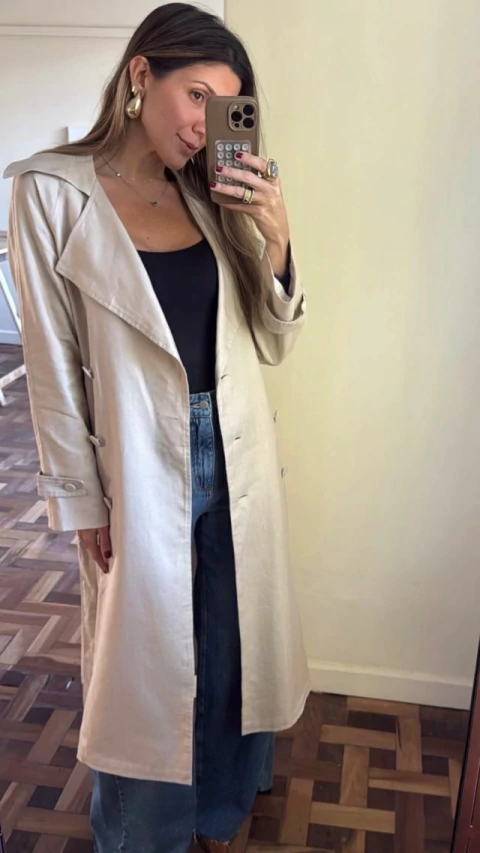 Trench Coat Linho Puro