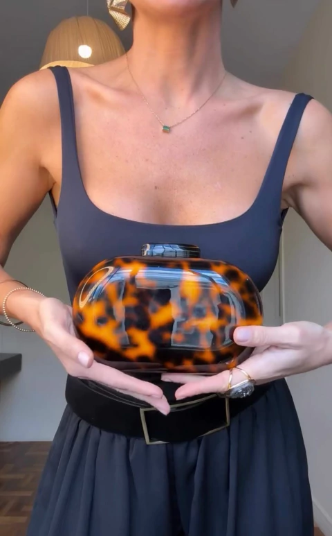 Bolsa Clutch Acrílico Animal Print