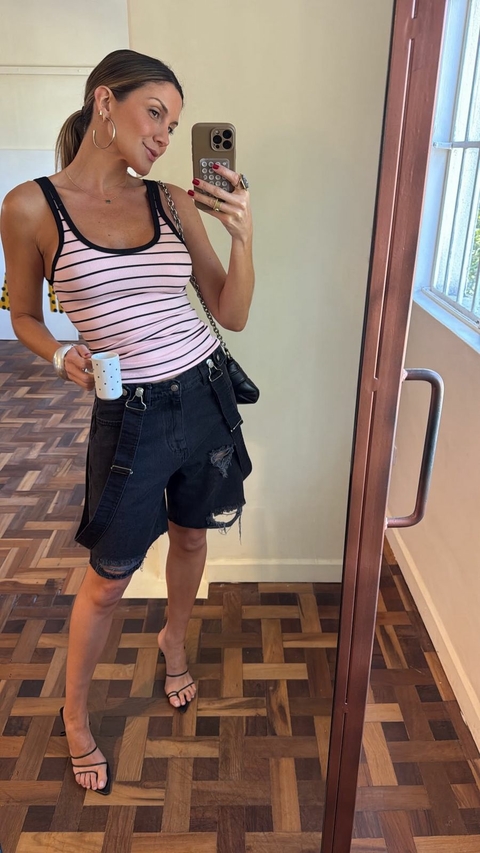 Blusa Regata Canelada Listrada