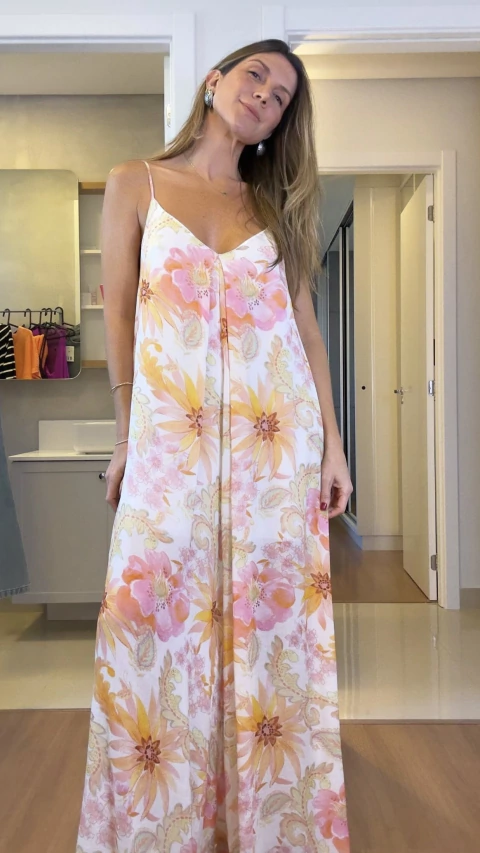 Macacão Florido Longo - comprar online