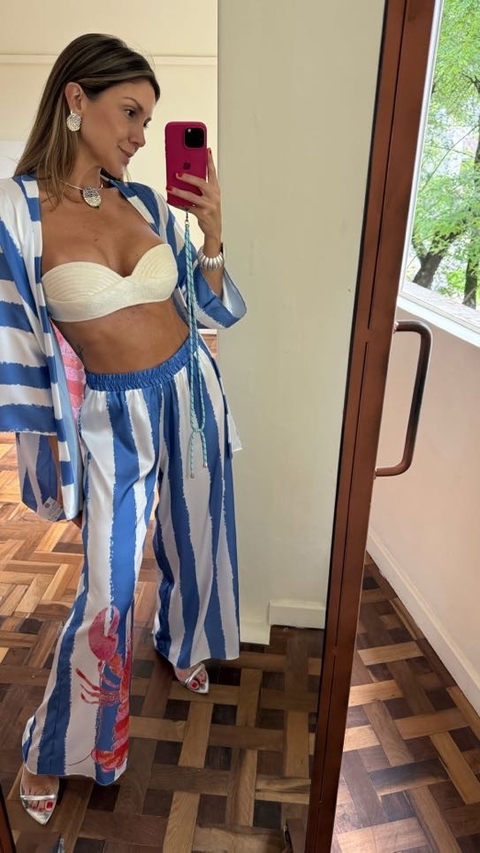 Conjunto Calça e Pareo Lagosta