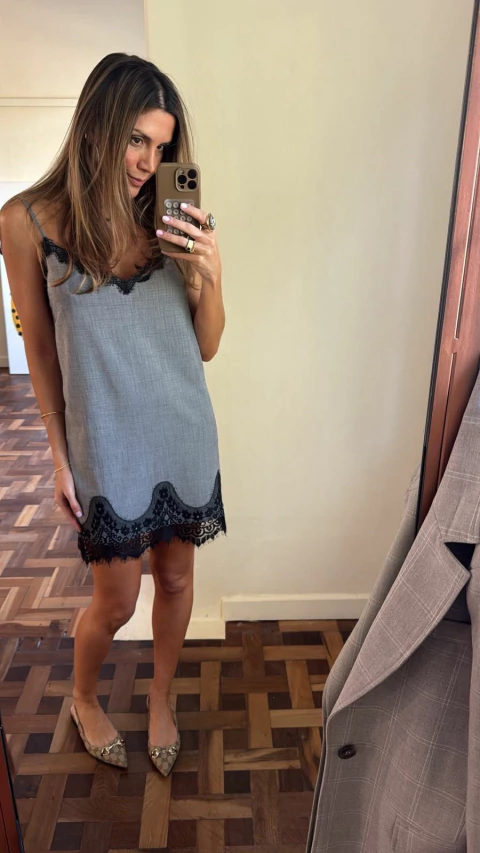 Vestido Slip Com Renda