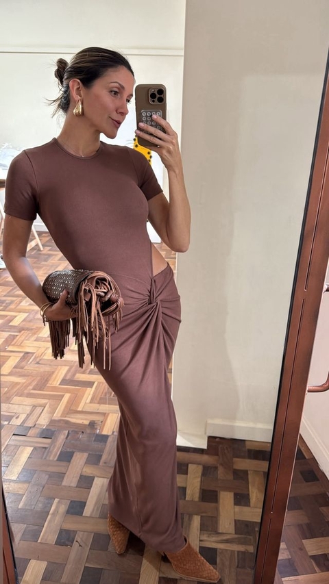 Vestido Canelado Nó