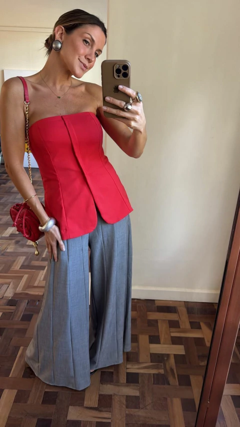 Calça Pantalona Risca