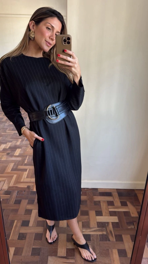 Vestido Manga Longa Bolsos Moletom - comprar online