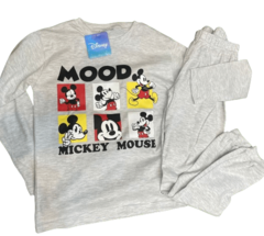 Pijama "Disney" - Mickey - Gris melange , dibujo en cuadritos