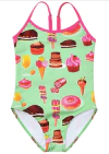 Malla "Ocean" - Little Girl - Verde con tortas y helados