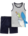 Conjunto "Carter´s" - 2 piezas musculosa gris con tiburón + short