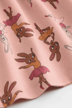 Vestido H&M - Rosa con conejas bailarinas - tienda online