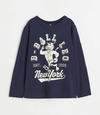 Remera H&M - Big Boy - Azul marino con tigre y New York