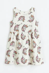 Vestido H&M - Blanco con unicornios pelo de colores
