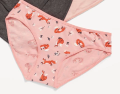 Bombachas "Old Navy" - Pack x 3 unidades - Rosa y gris con zorritos - comprar online