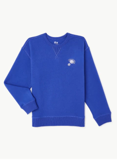 Buzo "Free Assembly"- Azul francia, con frisa y estampa en la espalda. Abrigado !! en internet