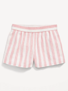 Short "Old Navy" - De lino rayado rosa y blanco - Lupeluz