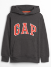 Buzo "Gap". Canguro gris topo con logo naranja y blanco