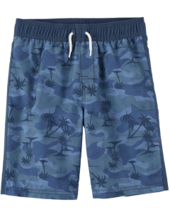 Malla "Osh Kosh" - Azul con palmeras y vivos lisos