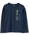 Remera UV "Osh Kosh" - Little Boy - Azul oscuro, manga larga con "Malibú Surf"