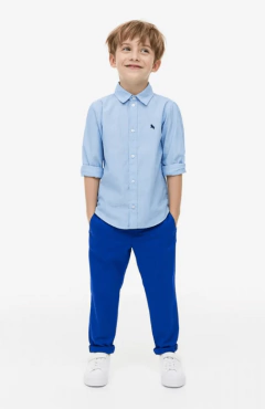 Pantalón "H&M" - Little boy - Azul francia ,corte recto, de gabardina liviana - comprar online