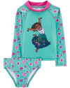Malla "Carter´s" - Edición especial Disney!!! 2 piezas con remera UV "Encanto", verde y fucsia