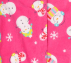 Osito "Carter´s", micropolar. - Fucsia con muñecos de nieve - Lupeluz