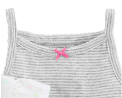 Conjunto "Carter´s" - 3 piezas remera lunares + body musculosa + short rosa - Lupeluz