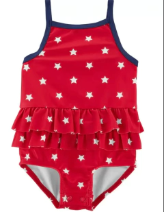Malla "Carter´s" - Enteriza roja con estrellas blancas y vivos en azul - Lupeluz