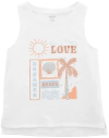 Musculosa "Carter´s" - Little Girl - Blanca estampada con detalles brillosos dorados