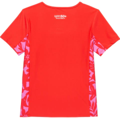 Remera UV - "Speedo" - Manga corta roja con flores rosas en internet