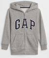 Campera "GAP". Big Boy - Gris melange con logo azul marino bordado