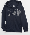 Campera "GAP". Azul marino con logo bordado con bordes blancos