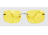 Anteojos de sol "Justice" - 100% UV - Amarillo, sin marco, con flor brillitos