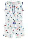 Enterito "Carter´s" - De algodón blanco con flores rojas y azules