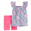 Conjunto "Carter´s" - 2 piezas musculosa flores + calza rosa