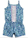 Enterito "Carter´s" - De algodón blanco con flores azules y detalle en crochet. Pañalero!!