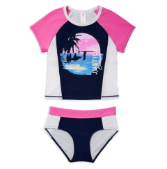 Malla "Justice" - Remera UV + bombacha azul y lila