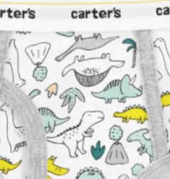 Slips "Carter´s" - Pack x 3 unidades - Verde y blanco con dinosaurios en internet