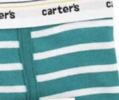 Slips "Carter´s" - Pack x 3 unidades - Verde y blanco con dinosaurios - Lupeluz