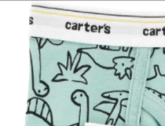 Slips "Carter´s" - Pack x 3 unidades - Verde y blanco con dinosaurios - comprar online