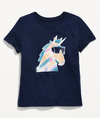 Remera "Old Navy" - Azul marino unicornio con anteojos