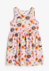 Vestido H&M - Rosa con gatos y flores de colores