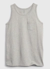 Musculosa "GAP". Gris melange lisa con bolsillo