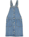 Jardinero "Osh Kosh" - Pollera celeste con rayitas blancas